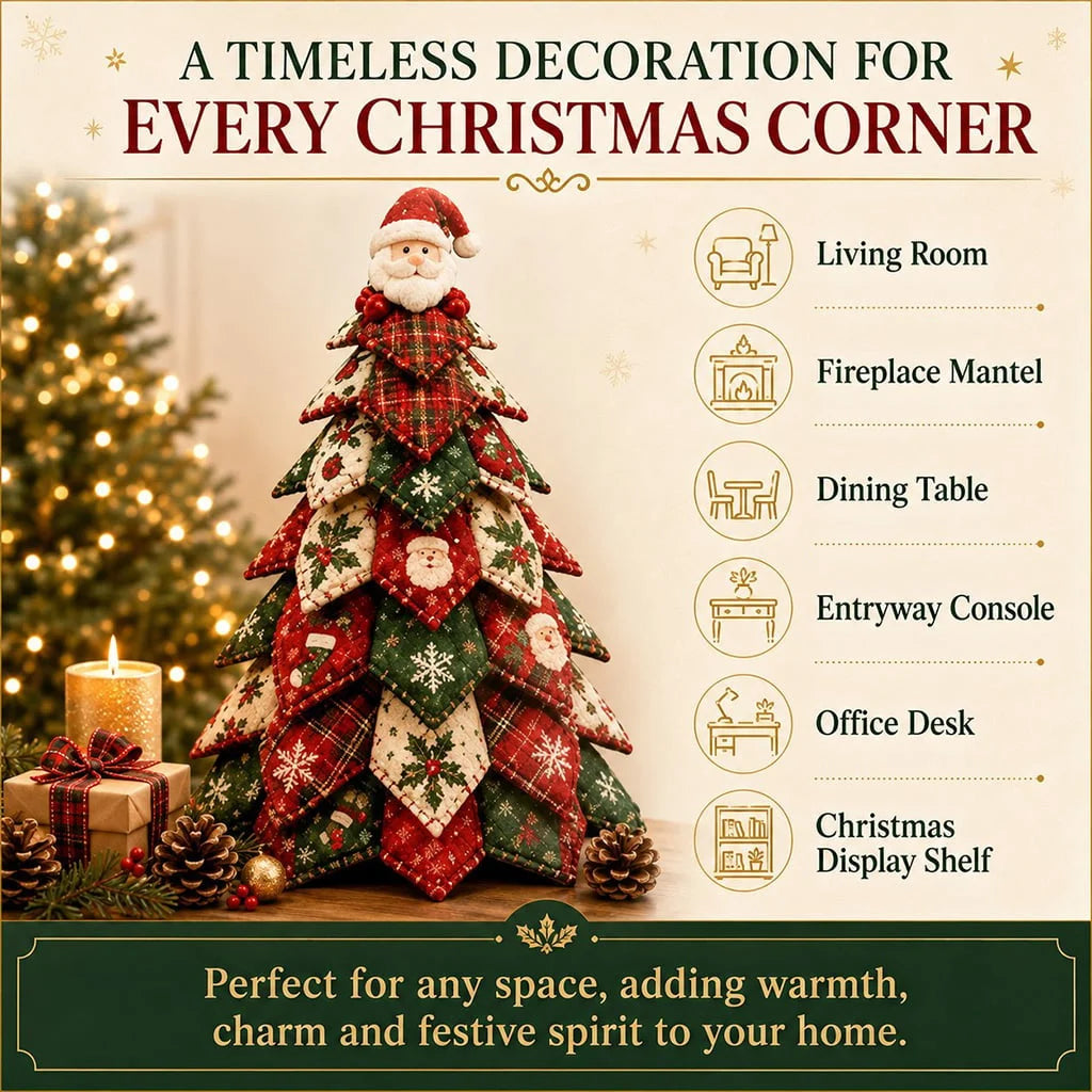 🎄🧵DIY Quilted Christmas Tree Kit – Handmade Fabric Holiday Tabletop Tree Decor