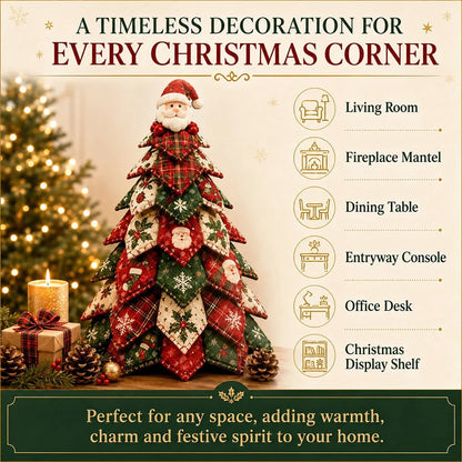 🎄🧵DIY Quilted Christmas Tree Kit – Handmade Fabric Holiday Tabletop Tree Decor