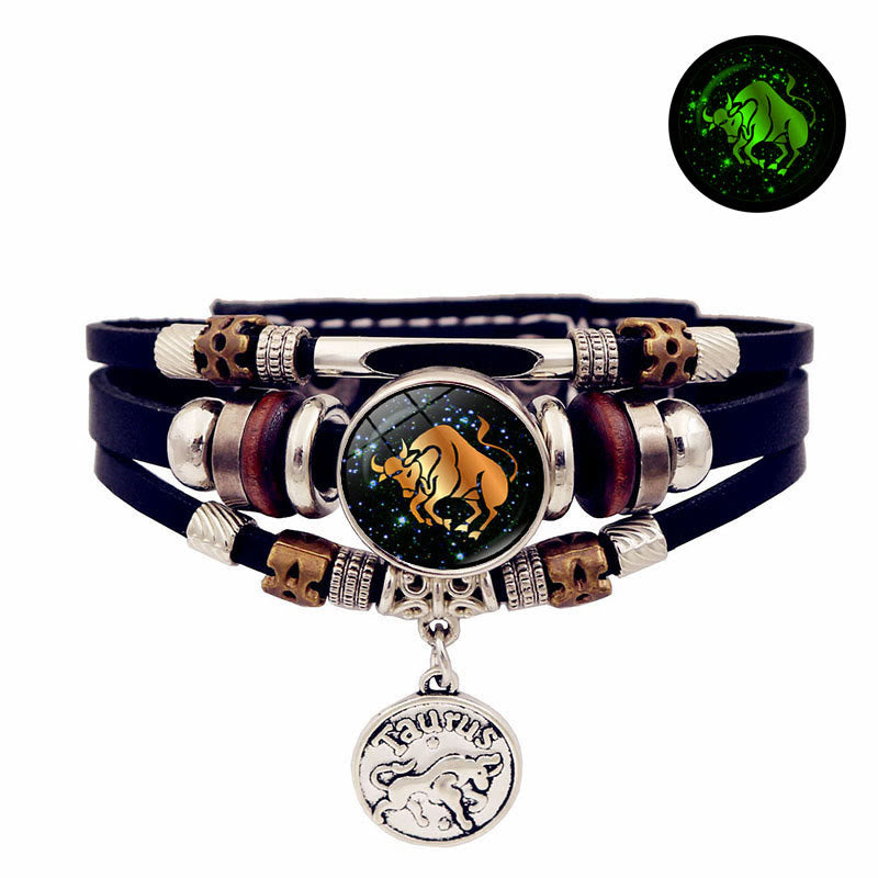 12 Zodiac Constellations Glow-in-the-Dark Zodiac Bracelet