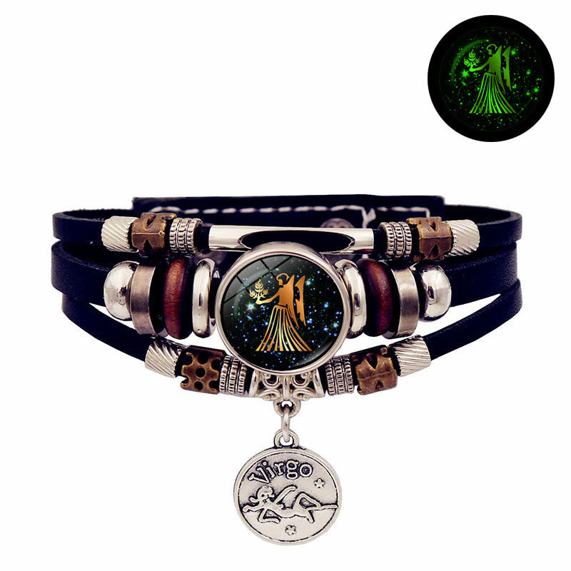 12 Zodiac Constellations Glow-in-the-Dark Zodiac Bracelet