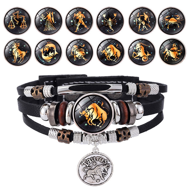 12 Zodiac Constellations Glow-in-the-Dark Zodiac Bracelet