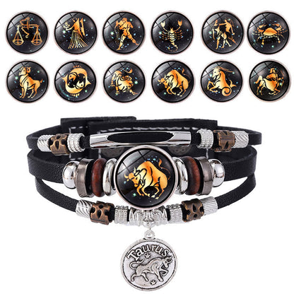 12 Zodiac Constellations Glow-in-the-Dark Zodiac Bracelet