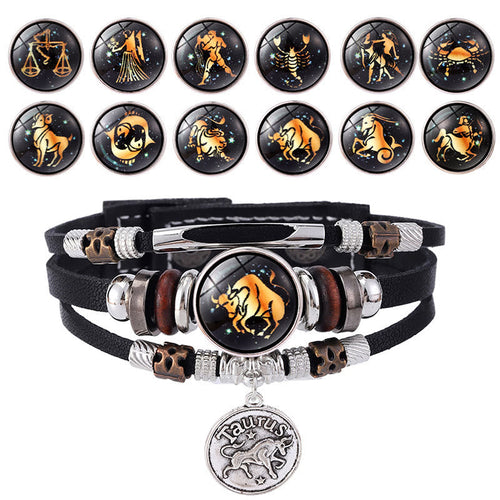 12 Zodiac Constellations Glow-in-the-Dark Zodiac Bracelet