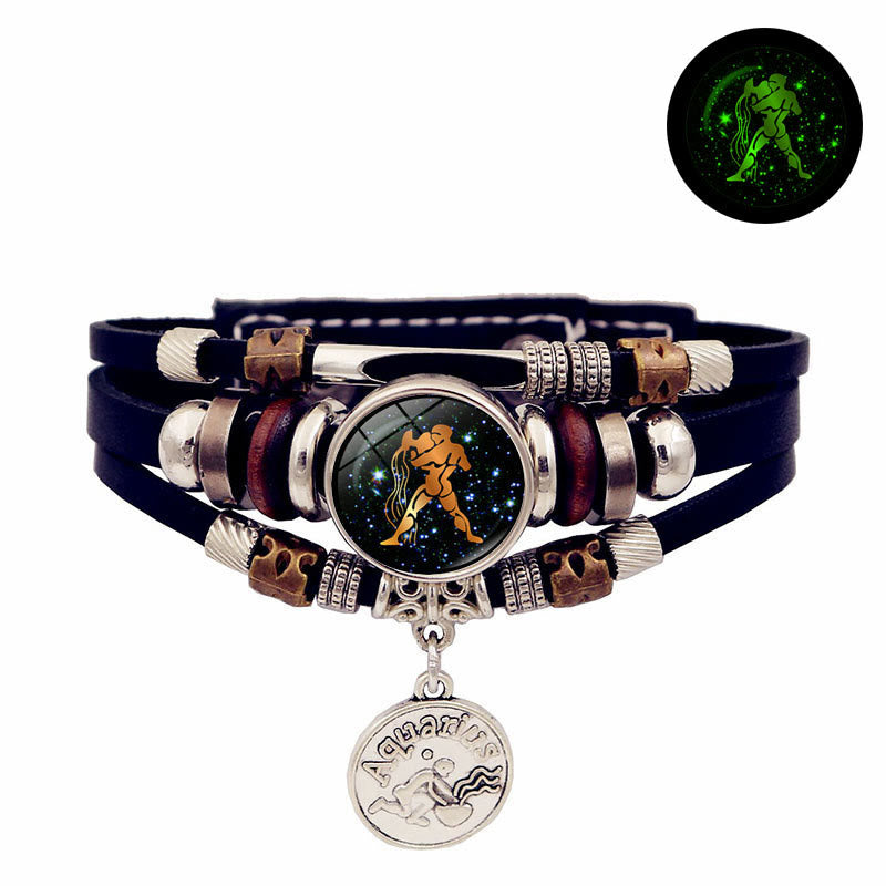12 Zodiac Constellations Glow-in-the-Dark Zodiac Bracelet
