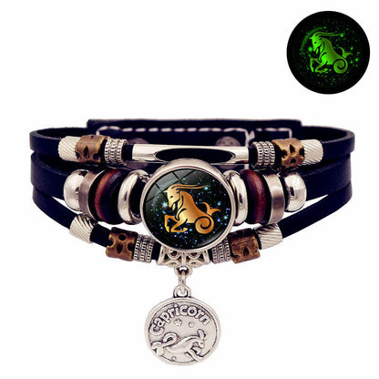 12 Zodiac Constellations Glow-in-the-Dark Zodiac Bracelet