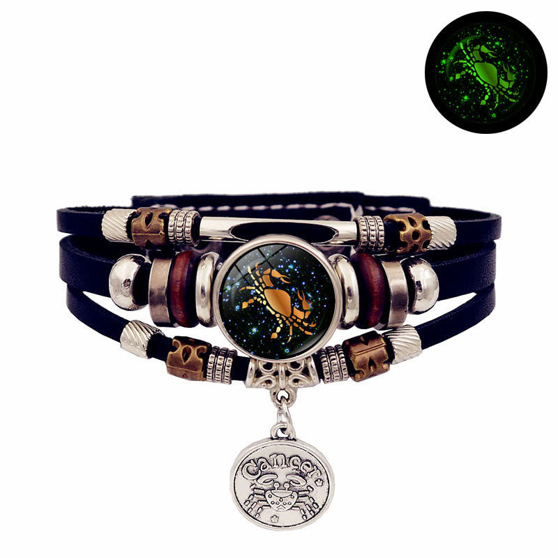 12 Zodiac Constellations Glow-in-the-Dark Zodiac Bracelet