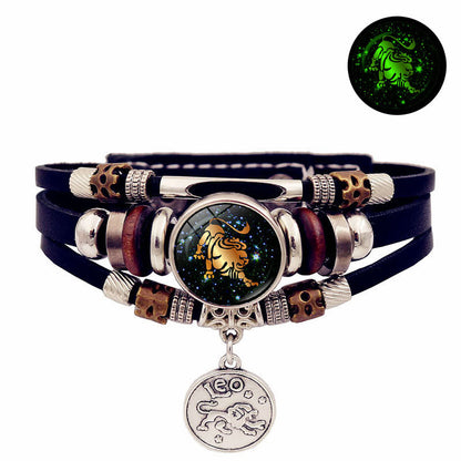 12 Zodiac Constellations Glow-in-the-Dark Zodiac Bracelet