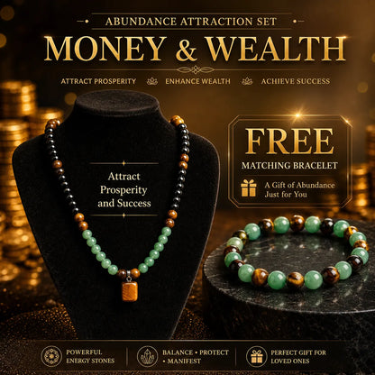 Buy 1 get 1 free | Wealth Attraction Green Aventurine Tiger Eye Necklace | Get Free Bracelet