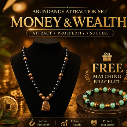 Buy 1 get 1 free | Wealth Attraction Green Aventurine Tiger Eye Necklace | Get Free Bracelet