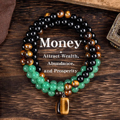 Buy 1 get 1 free | Wealth Attraction Green Aventurine Tiger Eye Necklace | Get Free Bracelet