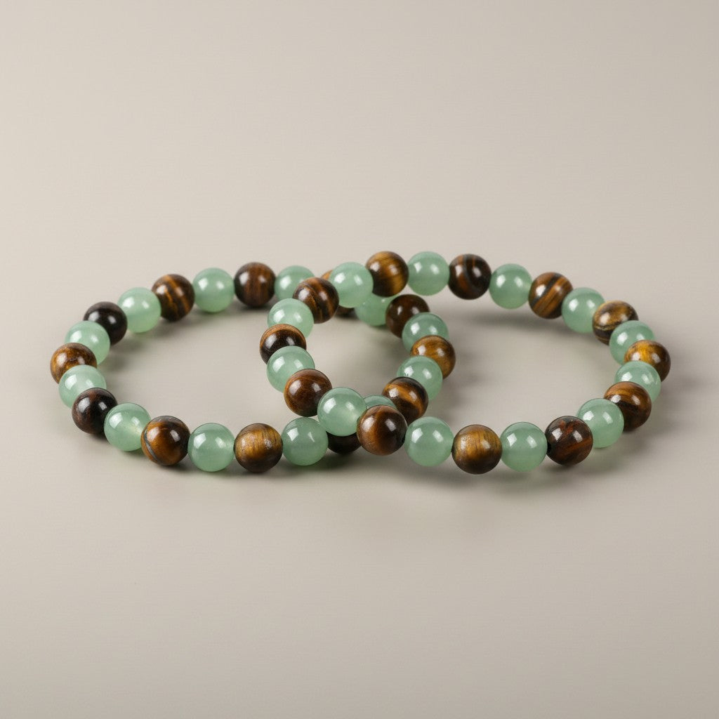Buy 1 get 1 free | Wealth Attraction Green Aventurine Tiger Eye Necklace | Get Free Bracelet