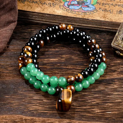 Buy 1 get 1 free | Wealth Attraction Green Aventurine Tiger Eye Necklace | Get Free Bracelet