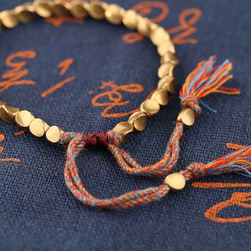 Handmade Tibetan Copper Beads Bracelet – Luck, Protection & Balance