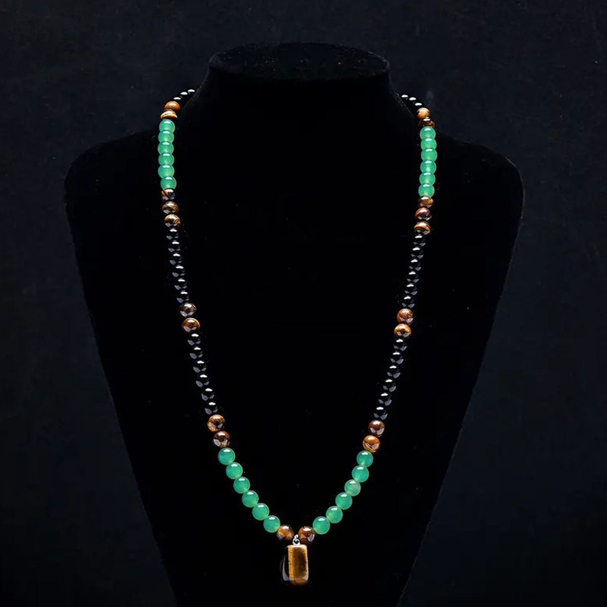 Buy 1 get 1 free | Wealth Attraction Green Aventurine Tiger Eye Necklace | Get Free Bracelet