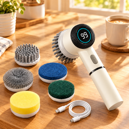 Electric Spin Scrubber,5 Heads Handheld Power Scrubber
