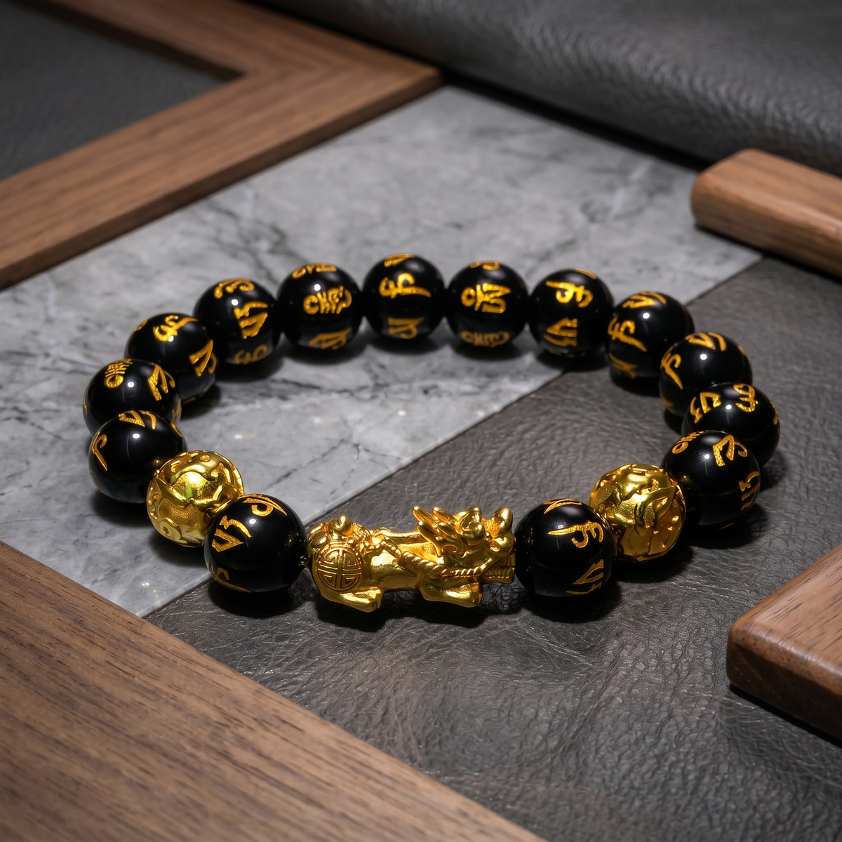 Pixiu Feng Shui Obsidian Wealth Bracelet