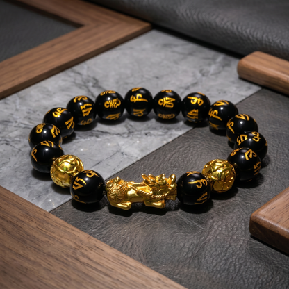 Pixiu Feng Shui Obsidian Wealth Bracelet