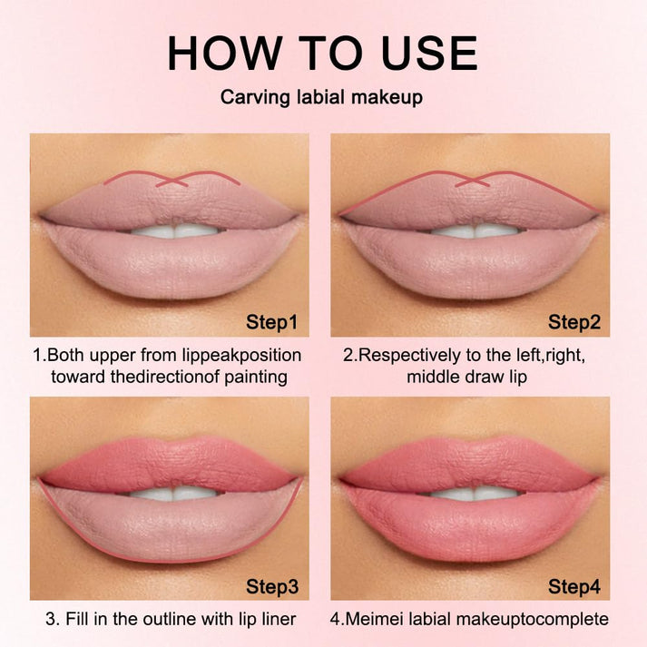 Matte lip liner features and built-in sharpener
