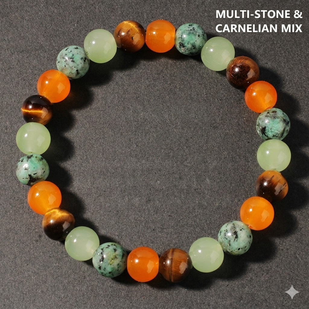 Natural Multi-Quartz Bead Balance Bracelet