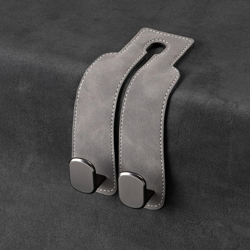 TwinHook Leather Car Headrest Hangers