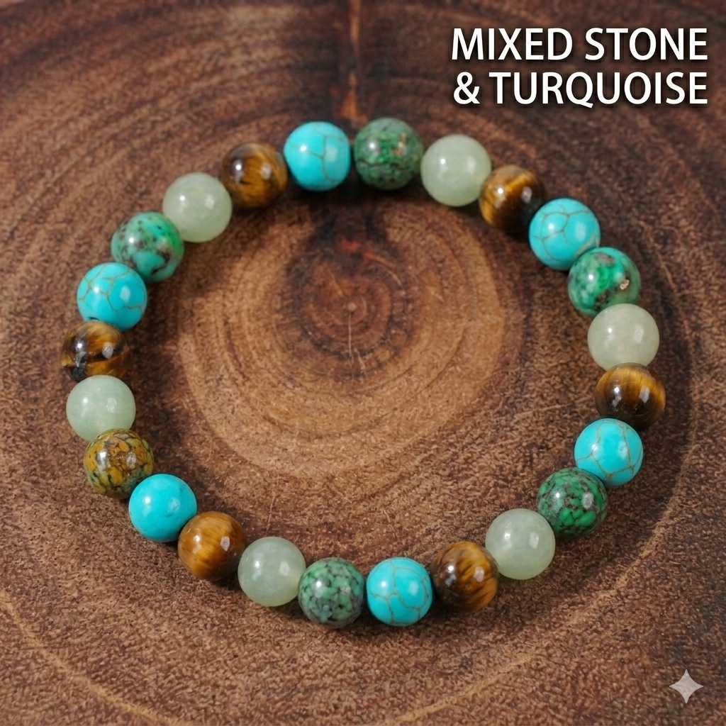 Natural Multi-Quartz Bead Balance Bracelet