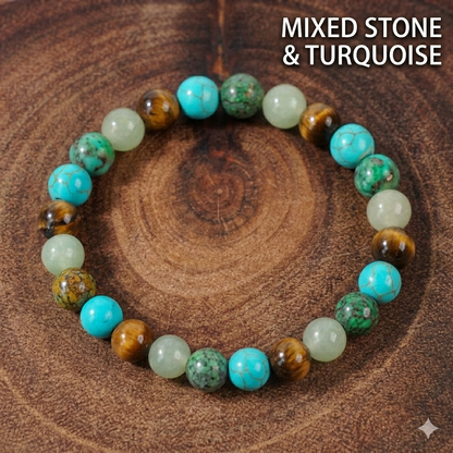 Natural Multi-Quartz Bead Balance Bracelet