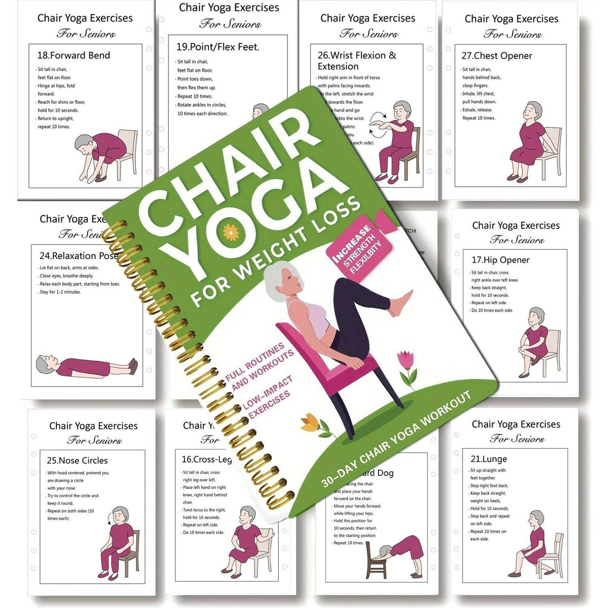 💖Celebrating 100,000+ Happy Customers🔥The Complete Guide to Chair Yoga for Seniors Over 60