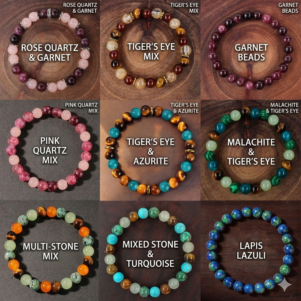 Natural Multi-Quartz Bead Balance Bracelet
