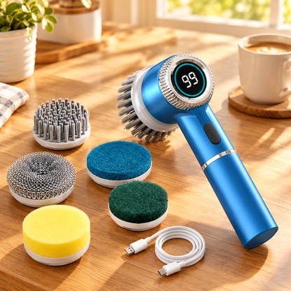Electric Spin Scrubber,5 Heads Handheld Power Scrubber