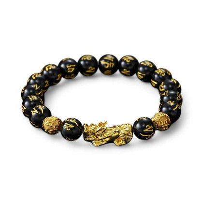 Pixiu Feng Shui Obsidian Wealth Bracelet