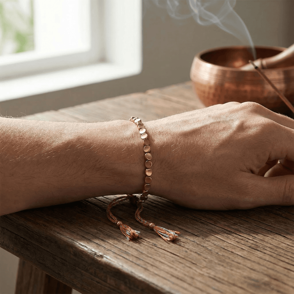 Handmade Tibetan Copper Beads Bracelet – Luck, Protection & Balance