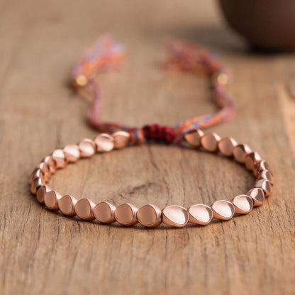 Handmade Tibetan Copper Beads Bracelet – Luck, Protection & Balance