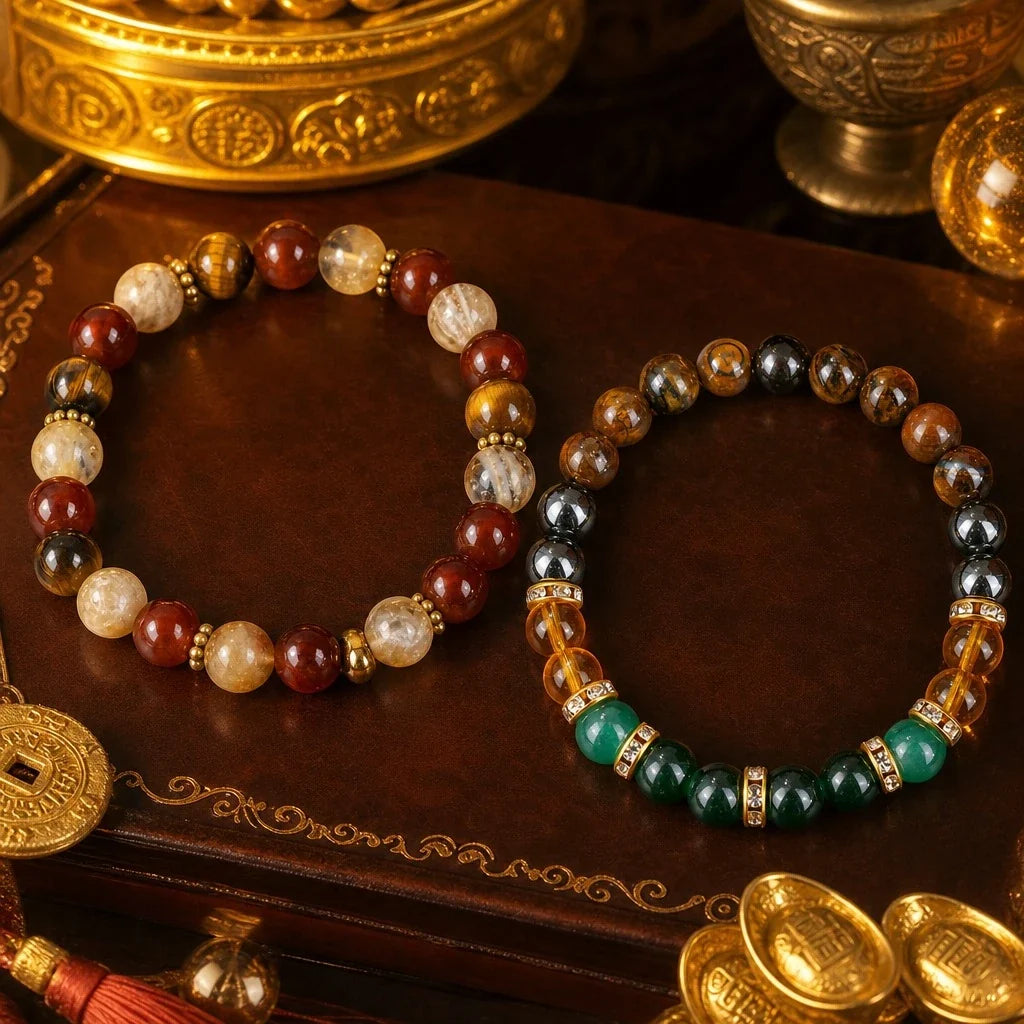 Natural Multi-Quartz Bead Balance Bracelet