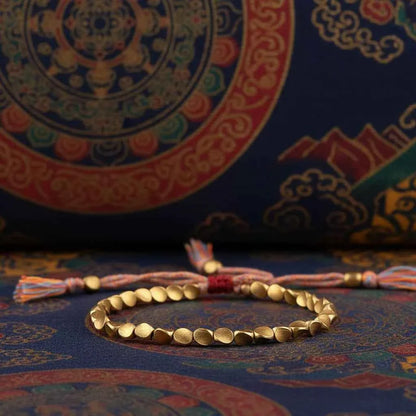 Handmade Tibetan Copper Beads Bracelet – Luck, Protection & Balance
